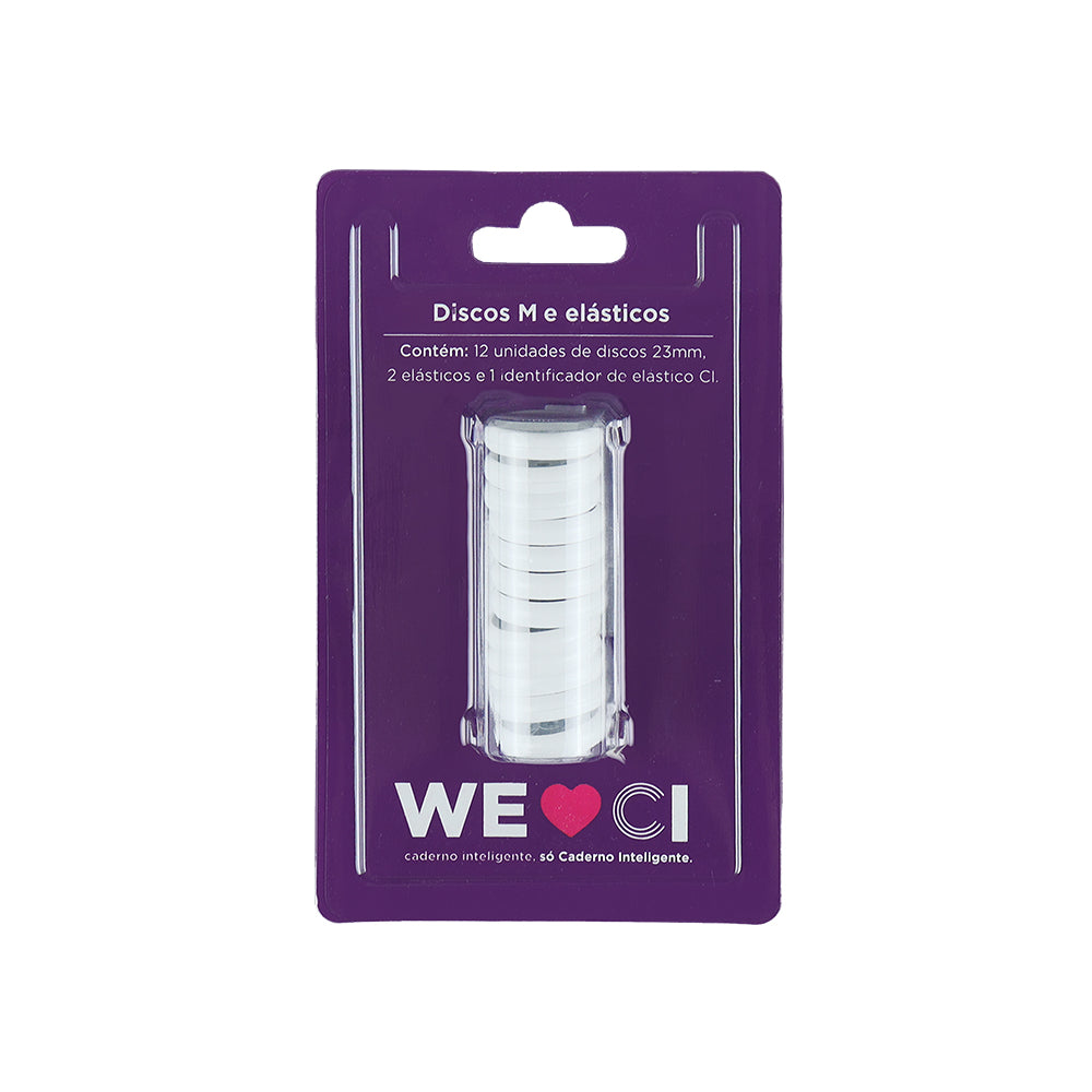 11 Discos + Elástico Branco Caderno Inteligente ®