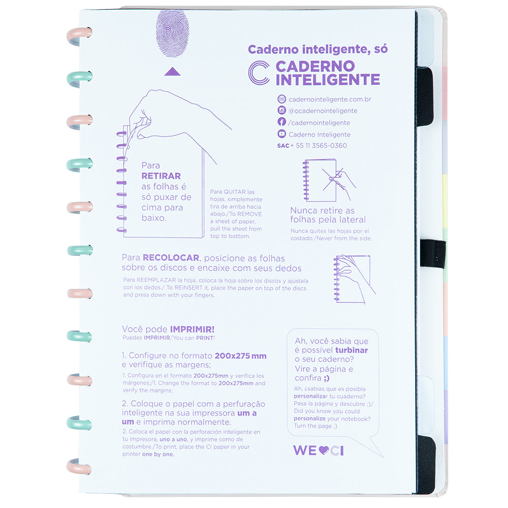 Caderno Arco-Íris Pastel