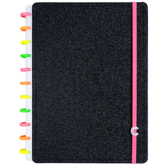 CADERNO LETS GLITTER NEON BLACK