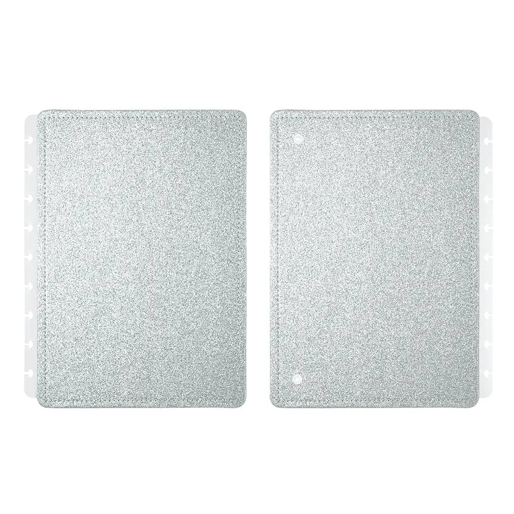CAPA E CONTRACAPA LETS GLITTER SILVER 2.0 Caderno Inteligente ®