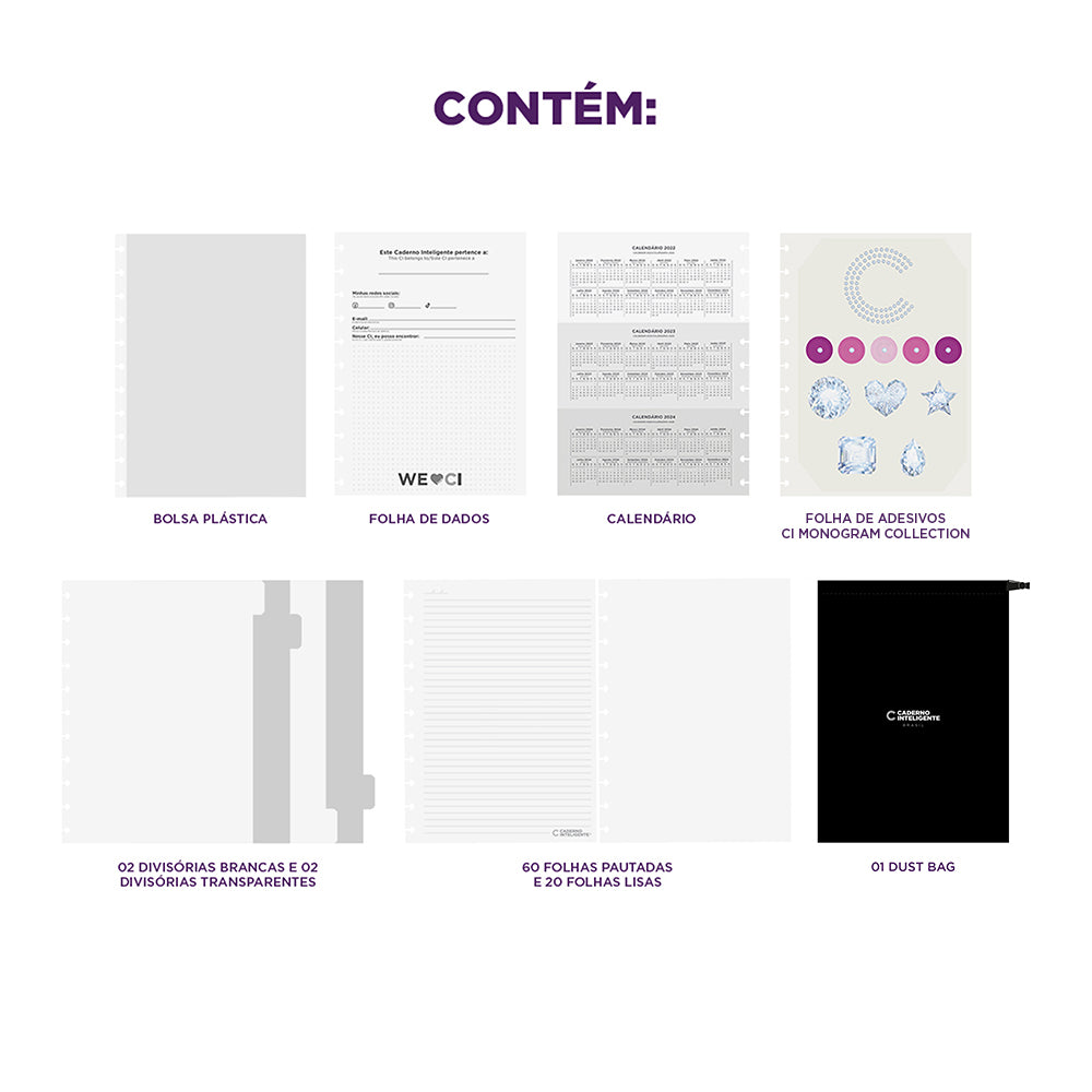 Caderno CI Monogram Collection com Crystals  Swarovski