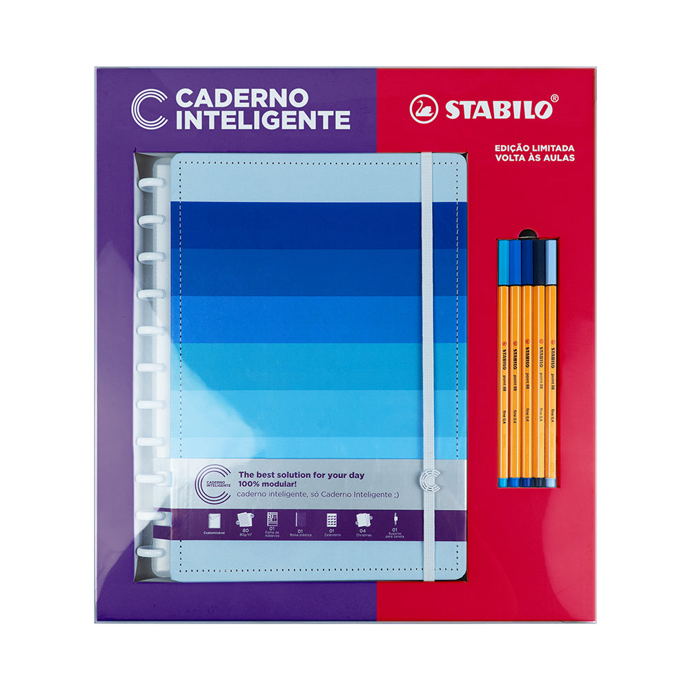 Combo Stabilo - Shades of Blue Caderno Inteligente ®