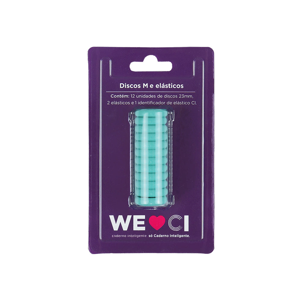 Discos + Elástico Aquamarine