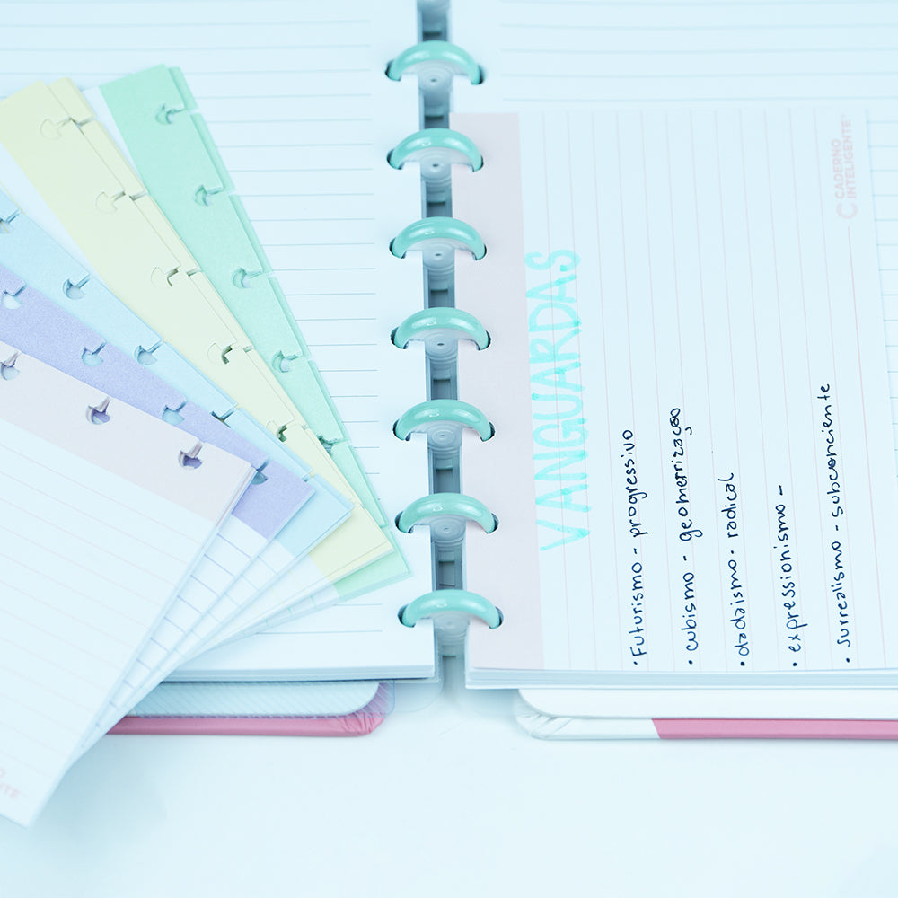 Exemplos de fichas pautadas.