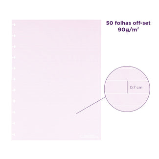 REFIL PAUTADO #PINKLOVER Caderno Inteligente ®