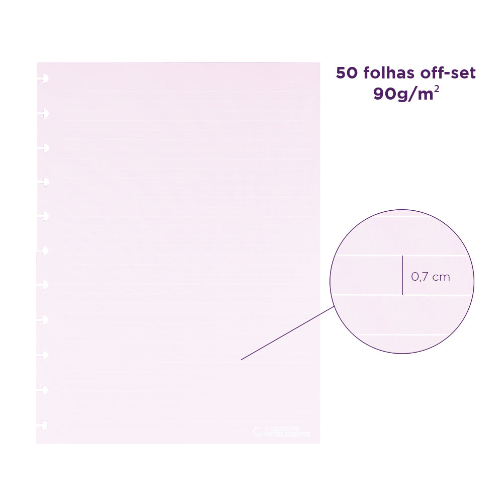 REFIL PAUTADO #PINKLOVER Caderno Inteligente ®