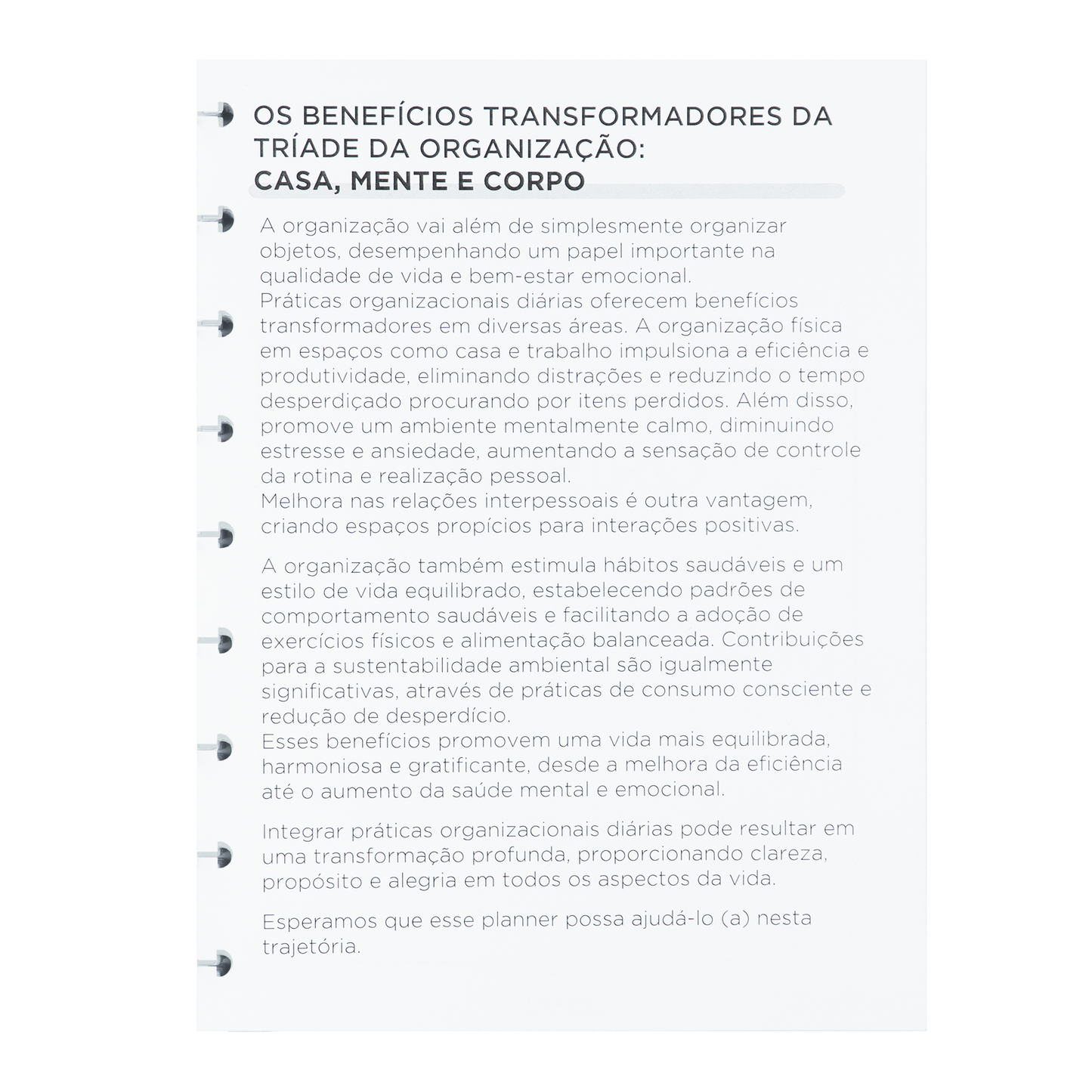 REFIL PLANNER ORGANIZER Caderno Inteligente Lojista