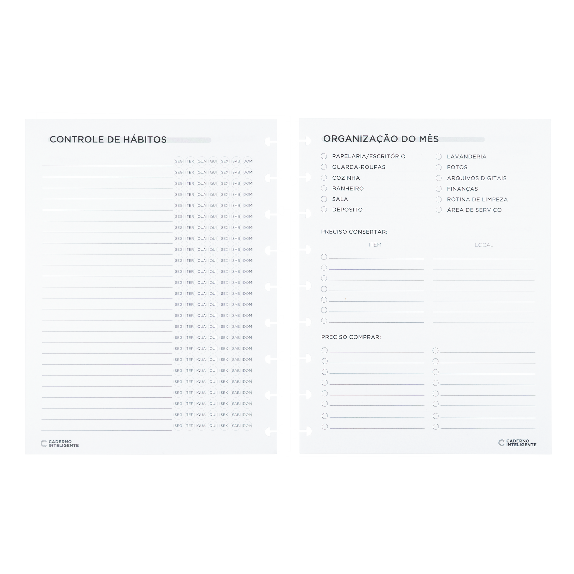 REFIL PLANNER ORGANIZER Caderno Inteligente Lojista
