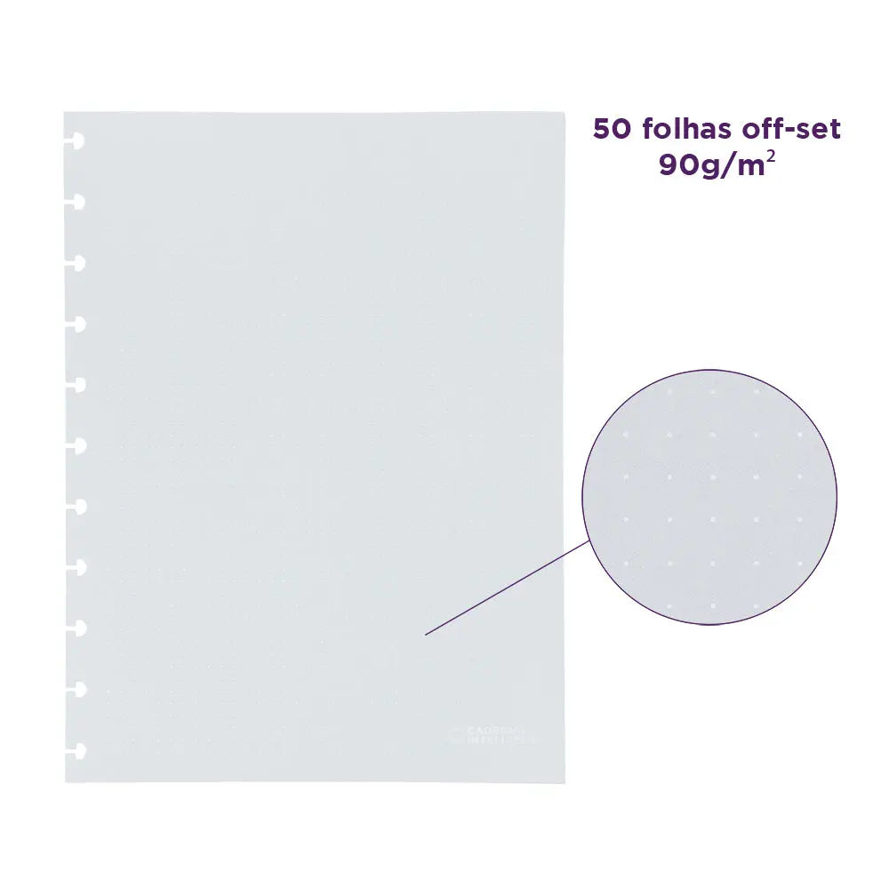 Refil Linhas Brancas Pontilhado Caderno Inteligente ®