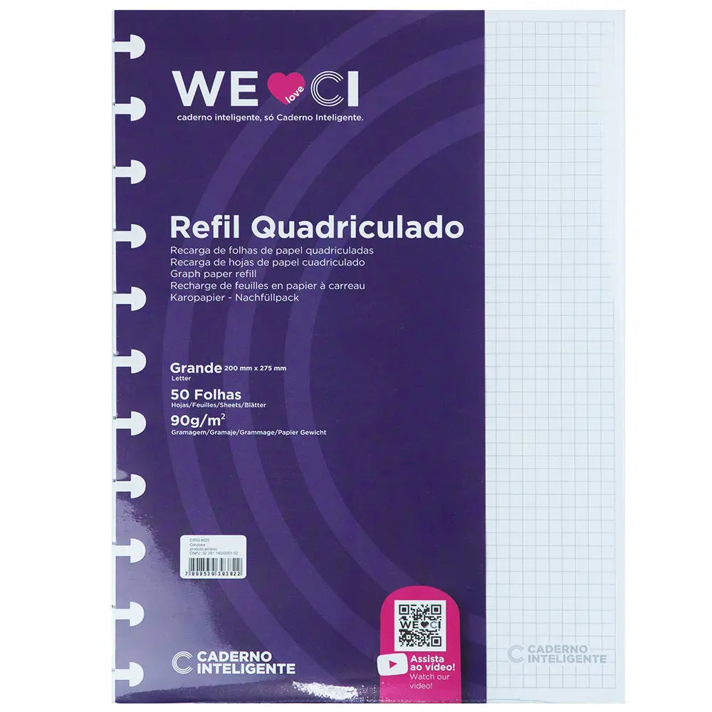 Refil Quadriculado Caderno Inteligente ®