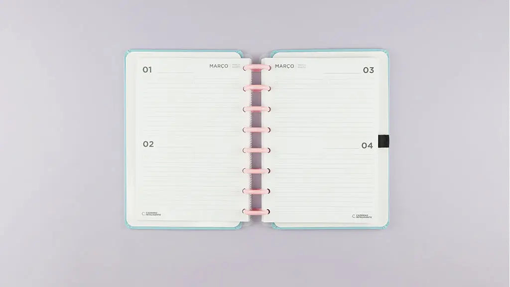 Agenda Inteligente Azul Pastel Caderno