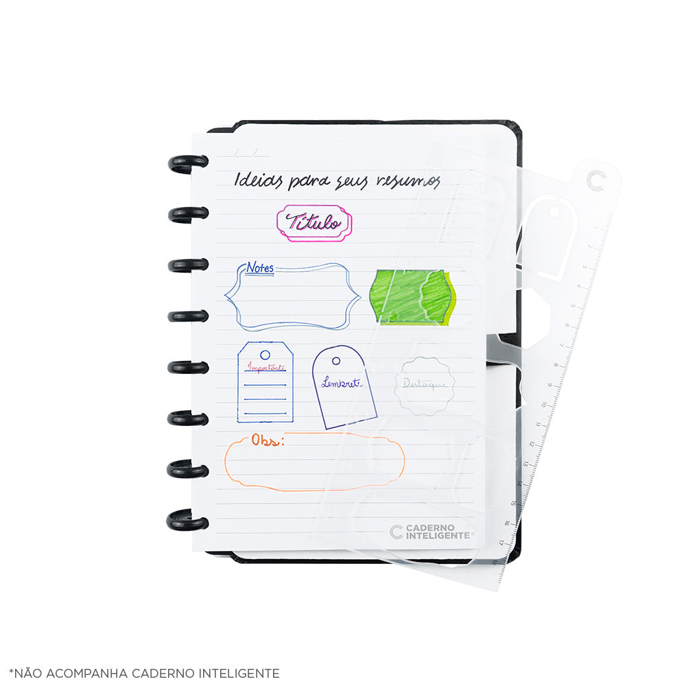 Brinde Régua Stencil Criativa Caderno Inteligente ®