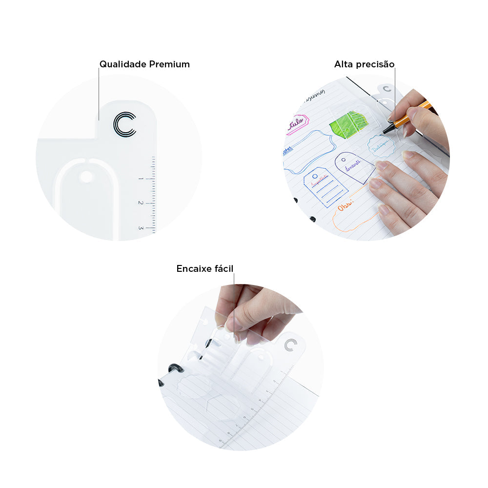 Brinde Régua Stencil Criativa Caderno Inteligente ®