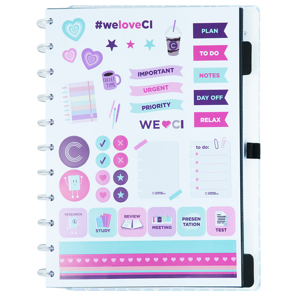 CADERNO ICE BLUE - REFIL AZUL COM LINHAS BRANCAS Caderno Inteligente ®