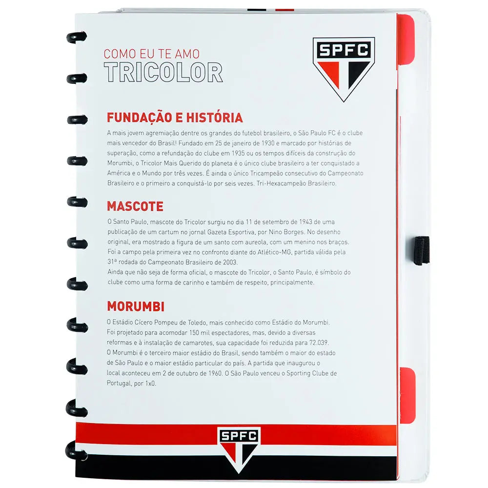 CADERNO SÃO PAULO TRICOLOR PAULISTA BRANCO