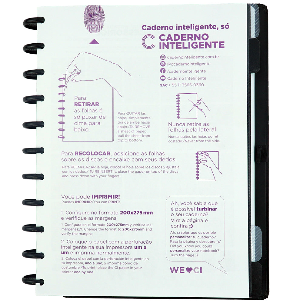 Caderno Black - G+ Linhas Brancas Special Edition
