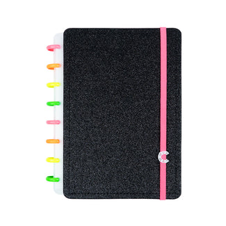 CADERNO LETS GLITTER NEON BLACK