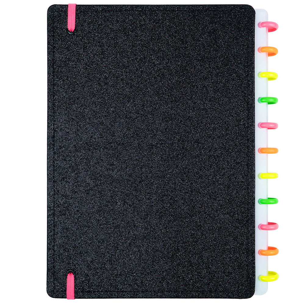 CADERNO LETS GLITTER NEON BLACK
