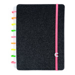 CADERNO LETS GLITTER NEON BLACK