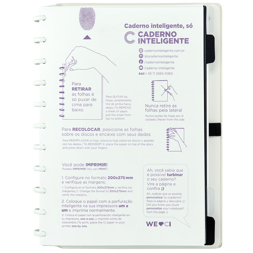 Caderno Inteligente Amarelo Pastel
