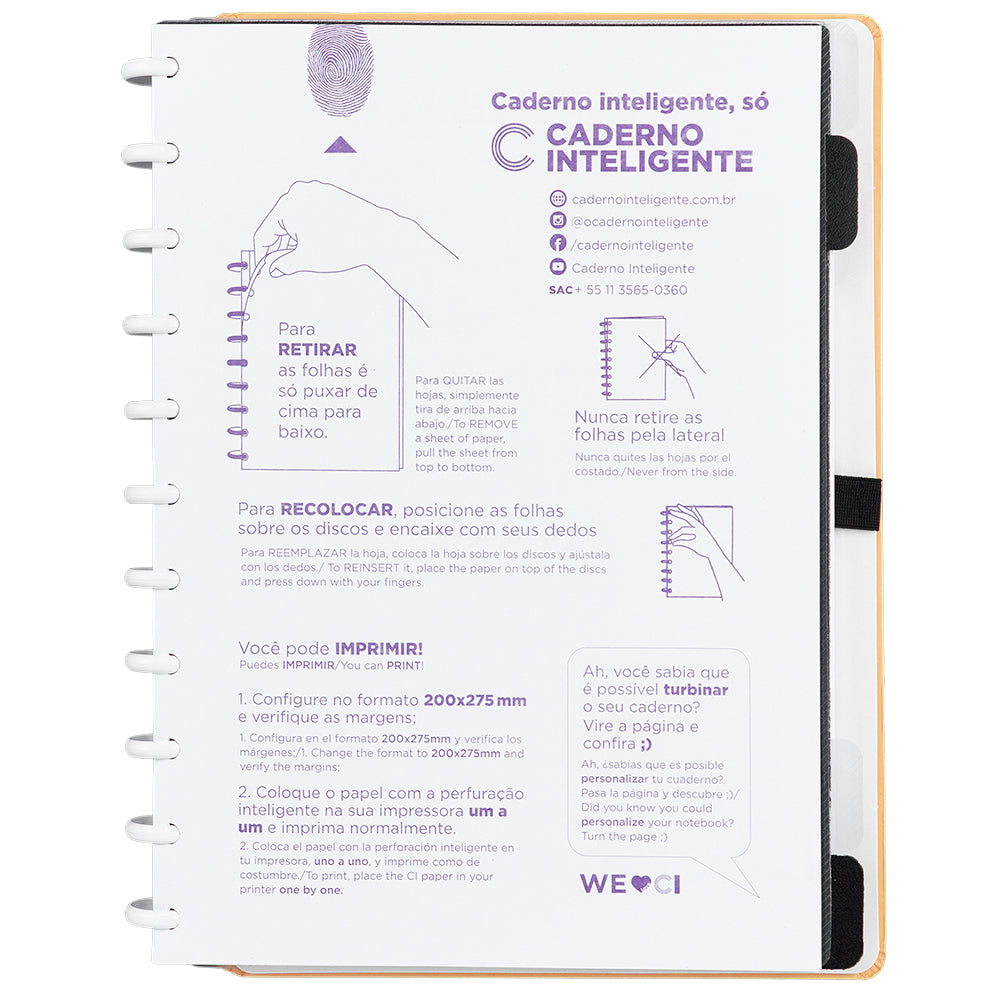 Caderno Inteligente Laranja Pastel