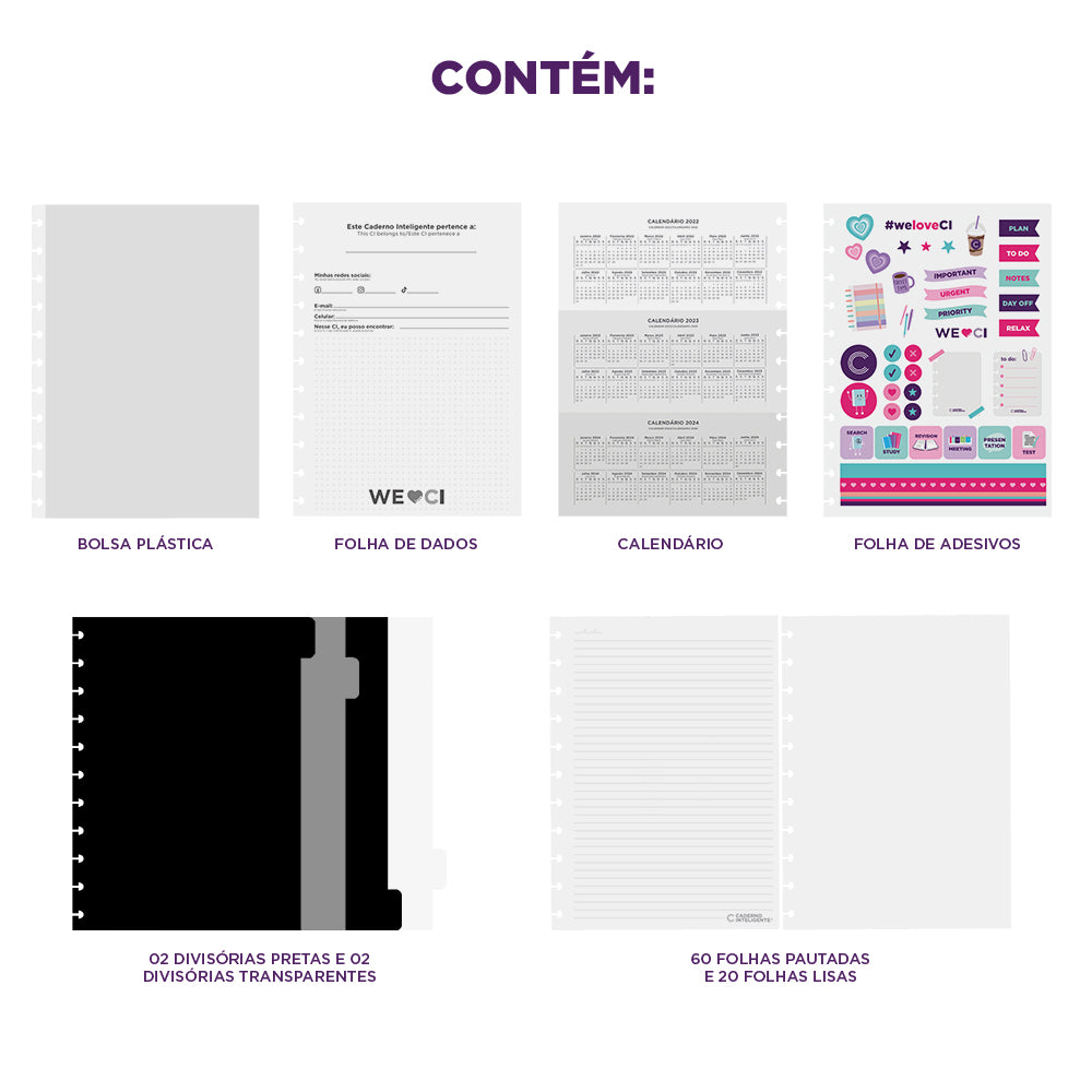 Caderno Pink Blossom by Sof Martins (Cópia) Caderno Inteligente ®