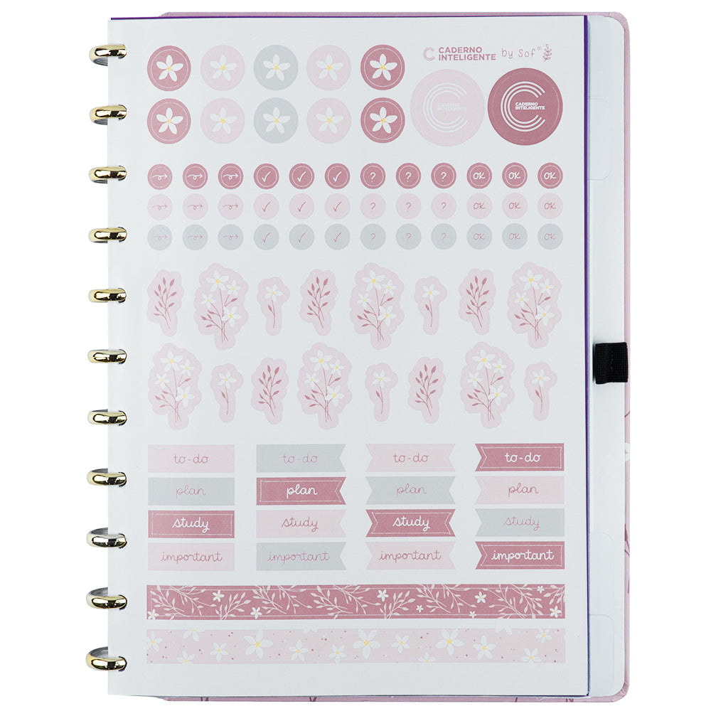 Caderno Pink Blossom by Sof Martins (Cópia) Caderno Inteligente ®