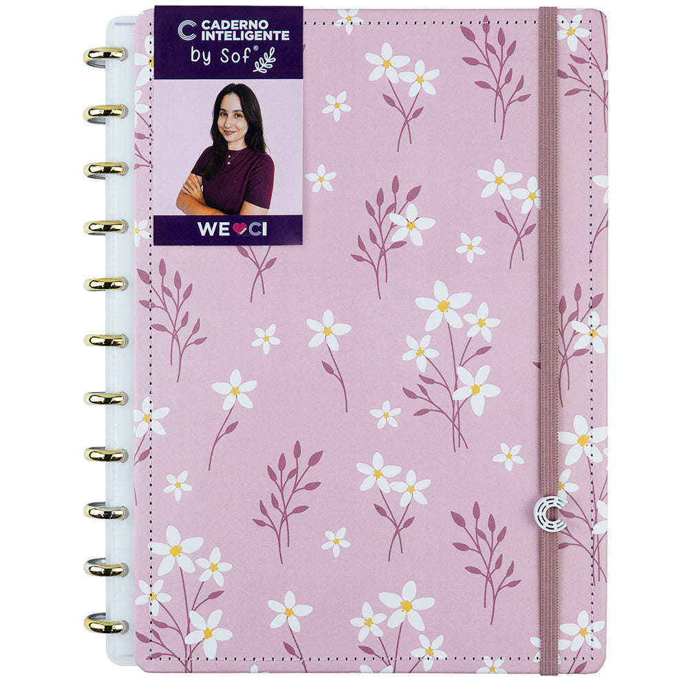 Caderno Pink Blossom by Sof Martins (Cópia) Caderno Inteligente ®