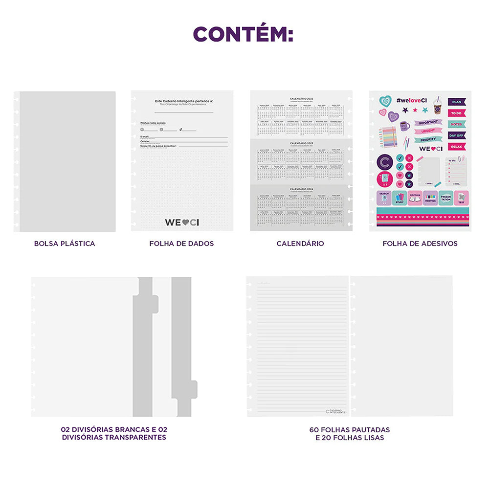 Capa e contracapa Miss Floral by Giulia Benite Caderno Inteligente ®