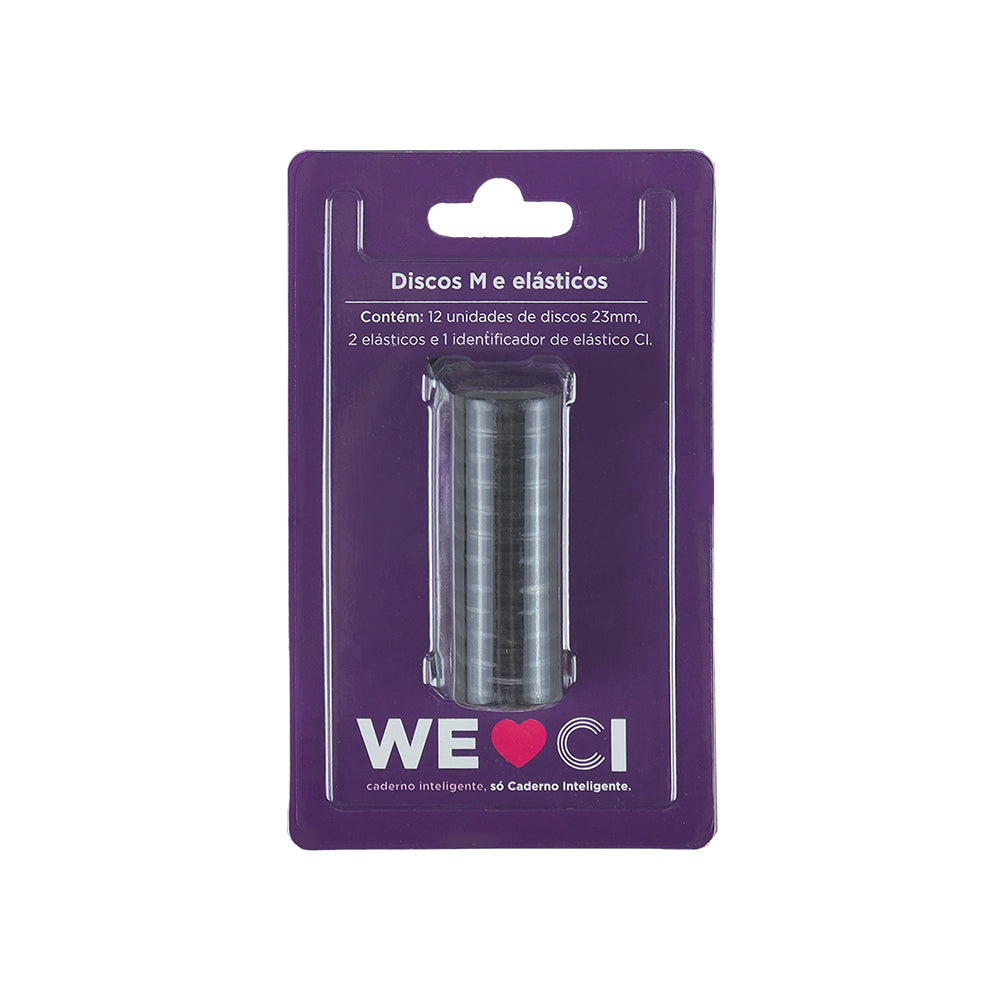 Discos + Elástico Preto Metálico