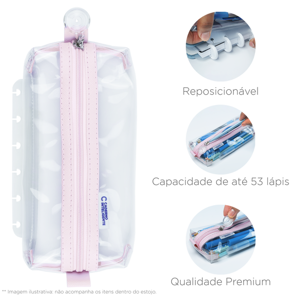 ESTOJO CRYSTAL 2.0 ROSA Caderno Inteligente ® - Caderno Inteligente