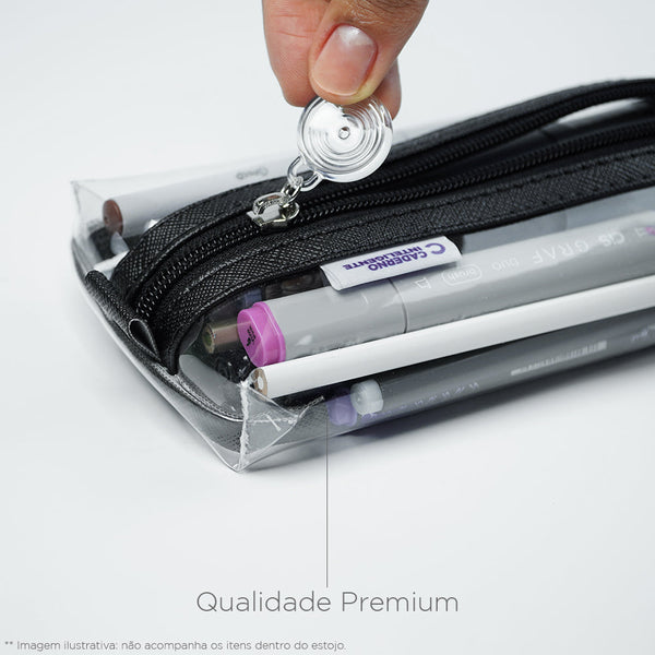 ESTOJO CRYSTAL 2.0 PRETO - Caderno Inteligente