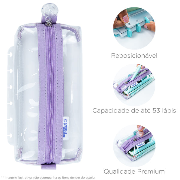 ESTOJO CRYSTAL 2.0 LILÁS - Caderno Inteligente