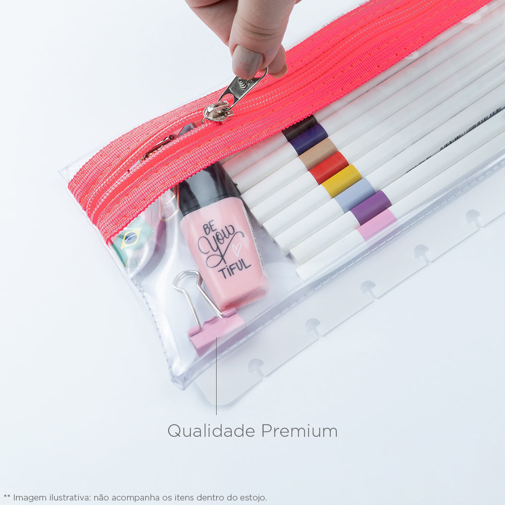 Estojo Inteligente Crystal Neon Pink