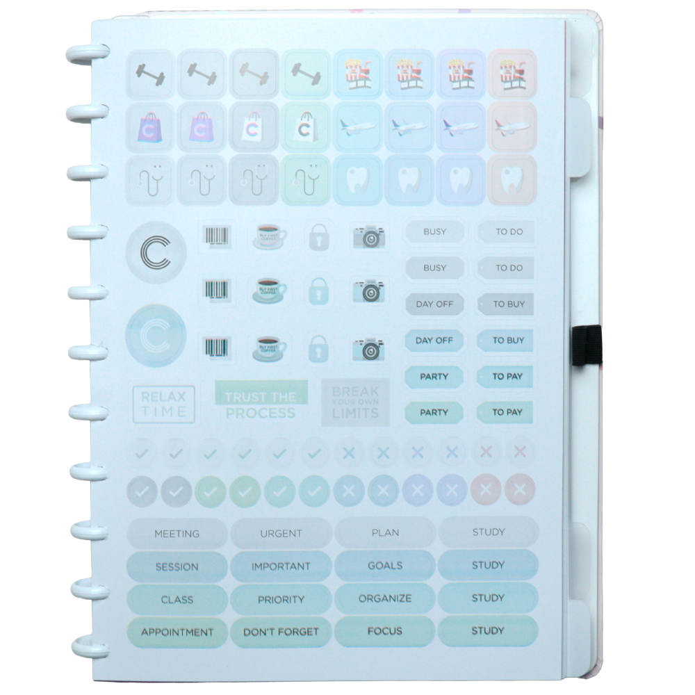 CADERNO FLORAL KISS