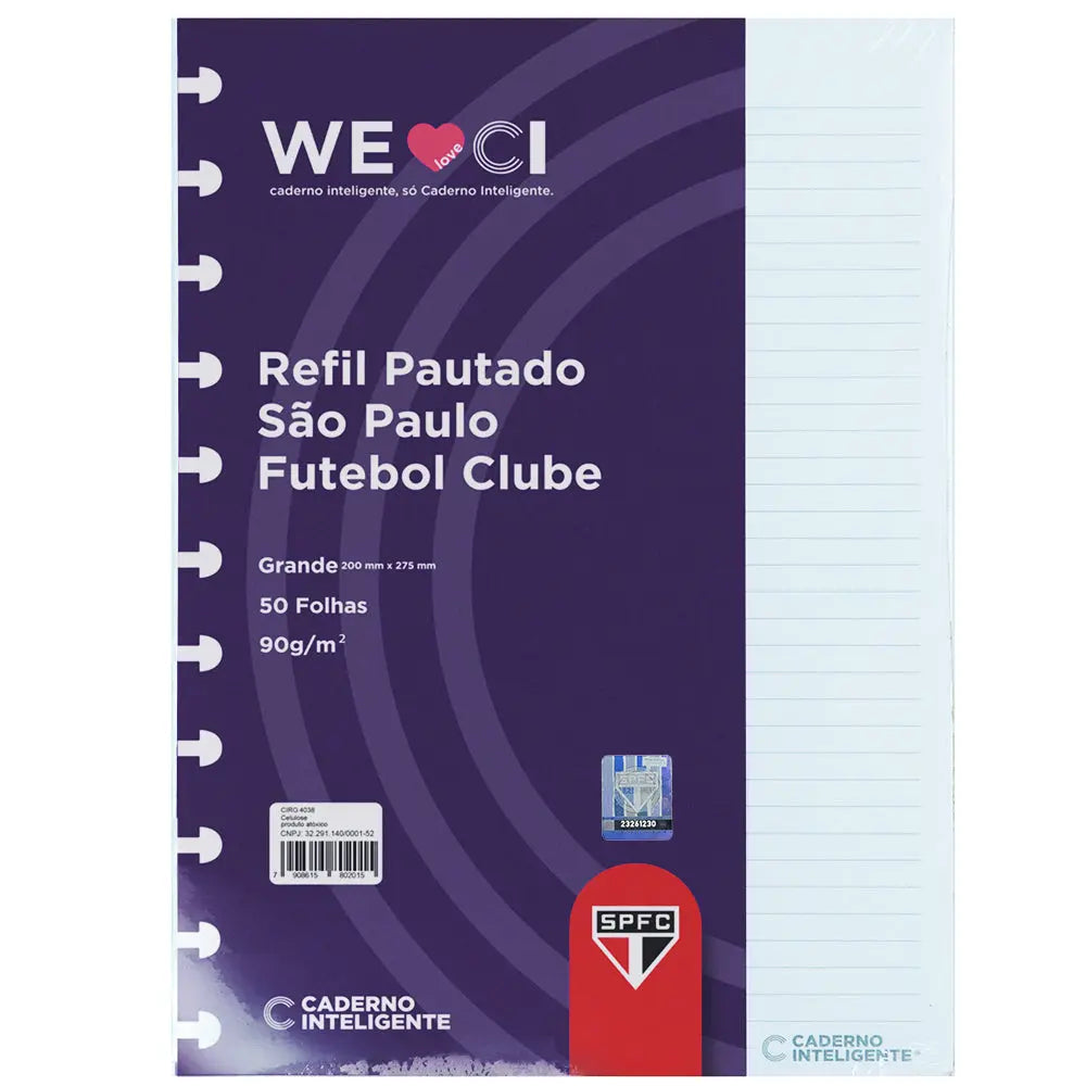 REFIL PAUTADO SÃO PAULO Caderno Inteligente ®