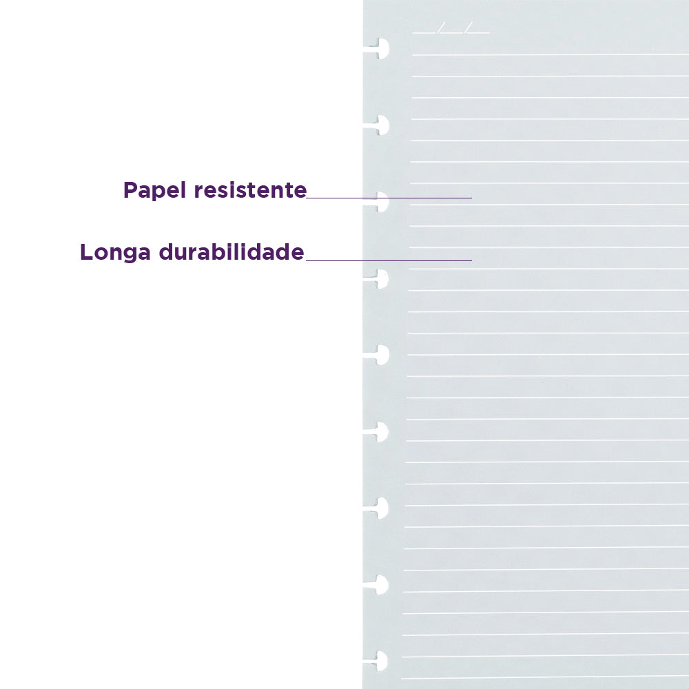Refil Linhas Brancas Pautado