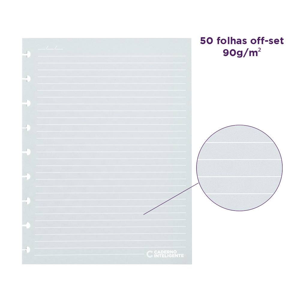 Refil Linhas Brancas Pautado