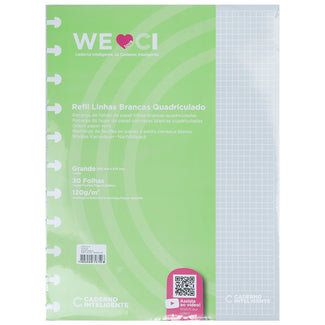 Refil Linhas Brancas Quadriculado