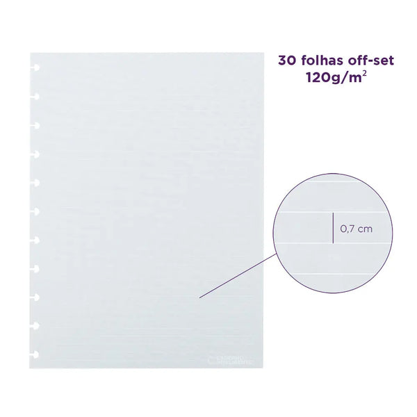 Refil Linhas Brancas Pautado Caderno Inteligente ® - Caderno Inteligente