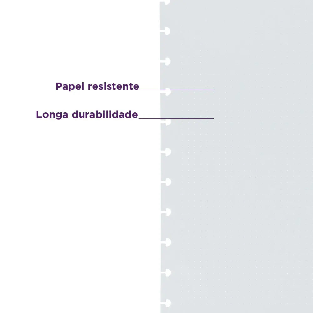 Refil Linhas Brancas Pontilhado Caderno Inteligente ®