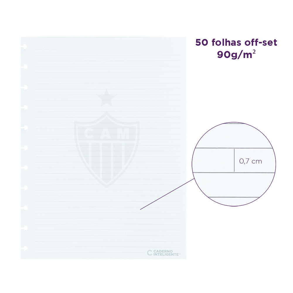 Refil Pautado Atlético Mineiro Caderno Inteligente ®